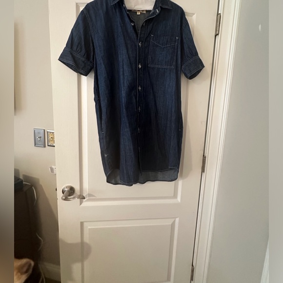 WORN ONCE: AMO Military Shirt Dress Dark Wash - Picture 1 of 2